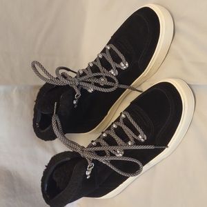 Marc Fisher Black Suede Lace Up Ankle Boots Size 8M